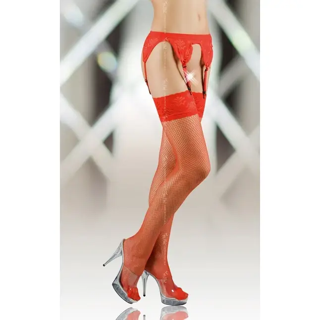Чулки-сетка в комплекте с поясом с пажами - Hosiery