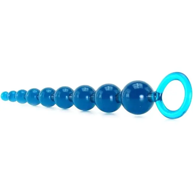 Голубая анальная цепочка Sex Please! Sexy Beads Blue - 27,9 см - Sex Please!. Фотография 3.