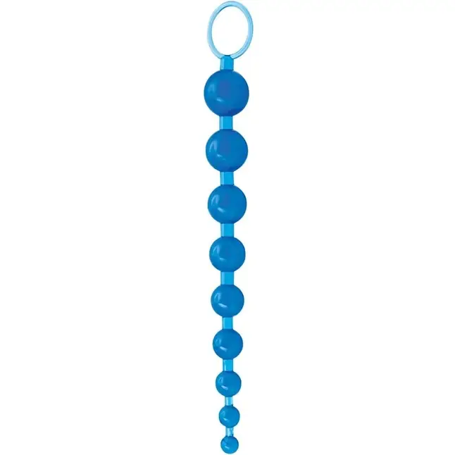 Голубая анальная цепочка Sex Please! Sexy Beads Blue - 27,9 см - Sex Please!