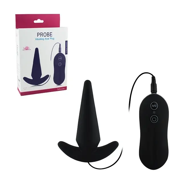 Чёрный вибростимулятор Probe Vibrating Anal Plug для анальной стимуляции