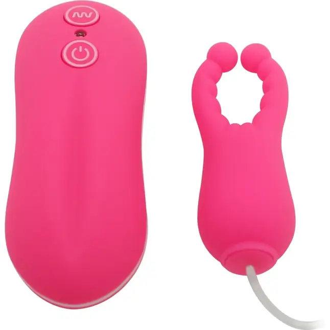 Розовый вибростимулятор с усиками Angel Baby NIpple Cock clips