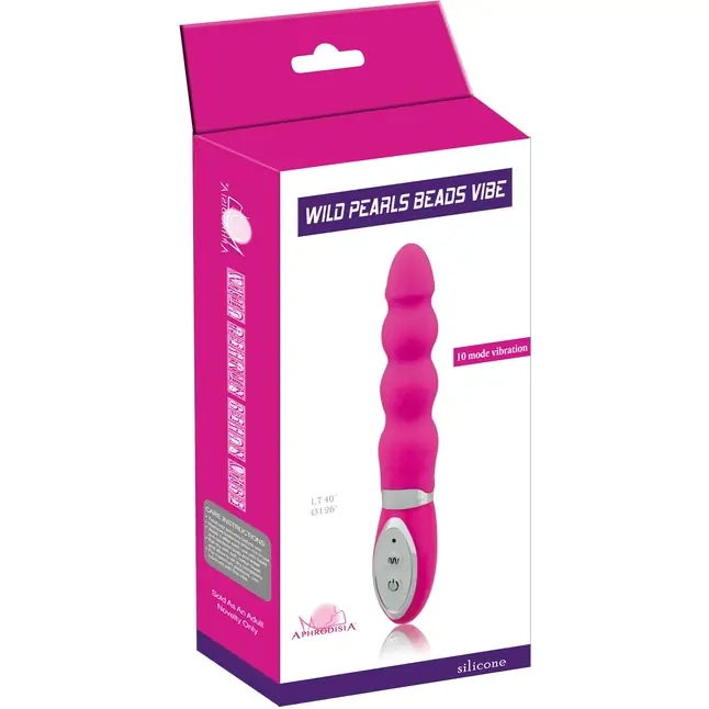 Розовый вибратор с наплывами тельца Wild Pearls Beads Vibe - 18 см. Фотография 4.