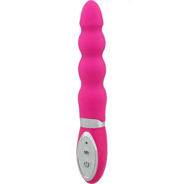 Розовый вибратор с наплывами тельца Wild Pearls Beads Vibe - 18 см