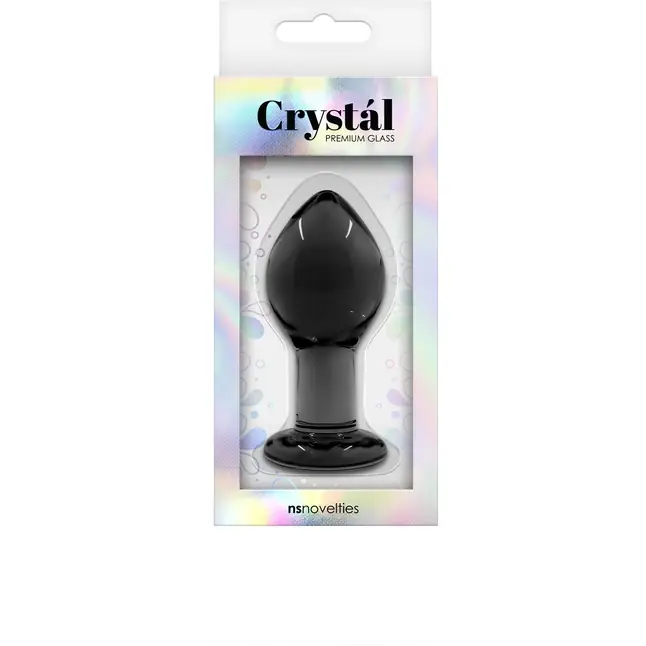 Большая темно-серая стеклянная анальная пробка Crystal Large - 8,5 см - Crystal. Фотография 2.