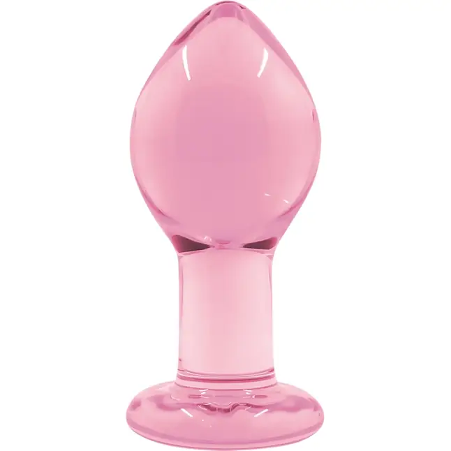 Большая розовая стеклянная анальная пробка CRYSTAL PLUG - 10 см - Crystal