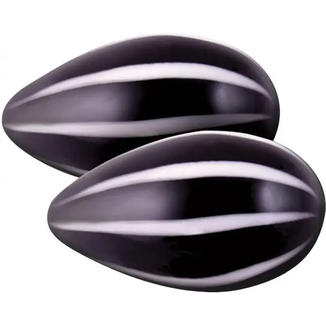 Черные стеклянные вагинальные шарики Crystal Kegel Eggs - Crystal. Фотография 2.