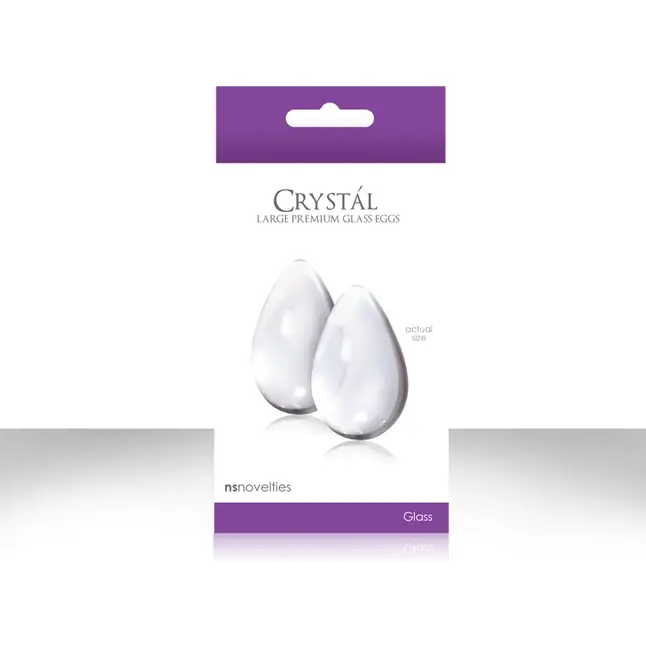 Большие прозрачные стеклянные вагинальные шарики CRYSTAL KEGEL EGGS - Crystal. Фотография 4.