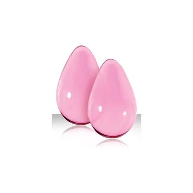 Большие розовые стеклянные вагинальные шарики CRYSTAL KEGEL EGGS - Crystal. Фотография 2.