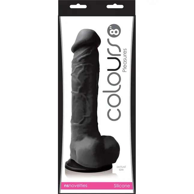 Черный фаллоимитатор Colours Pleasures 8 Dildo - 24,8 см - Colours. Фотография 2.