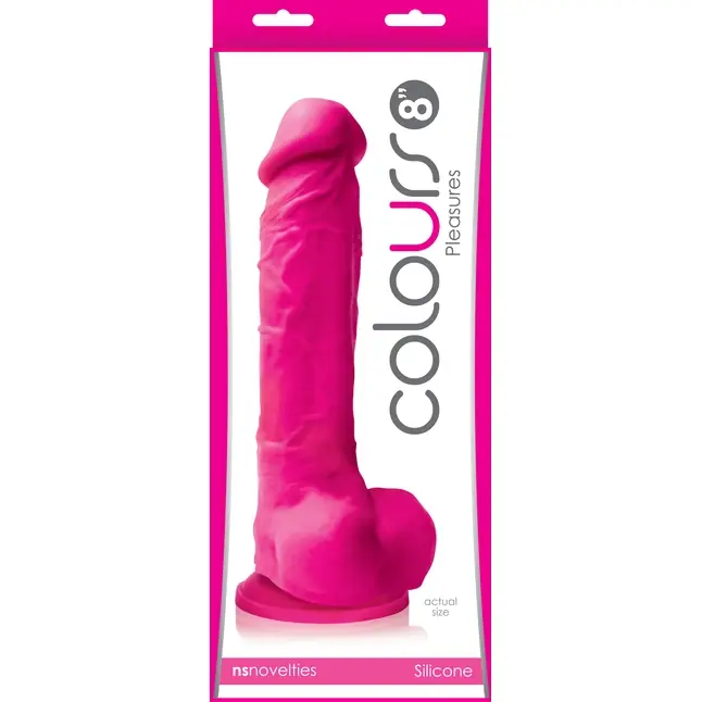 Розовый фаллоимитатор Colours Pleasures 8 Dildo - 24,8 см - Colours. Фотография 2.