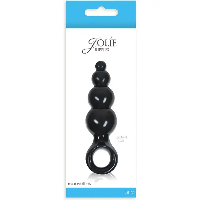 Малая черная анальная пробка Jolie - Ripples - Jolie. Фотография 2.