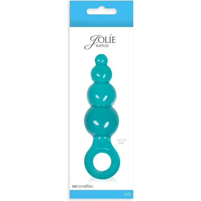 Средняя бирюзовая анальная пробка Jolie - Ripples - Jolie. Фотография 2.