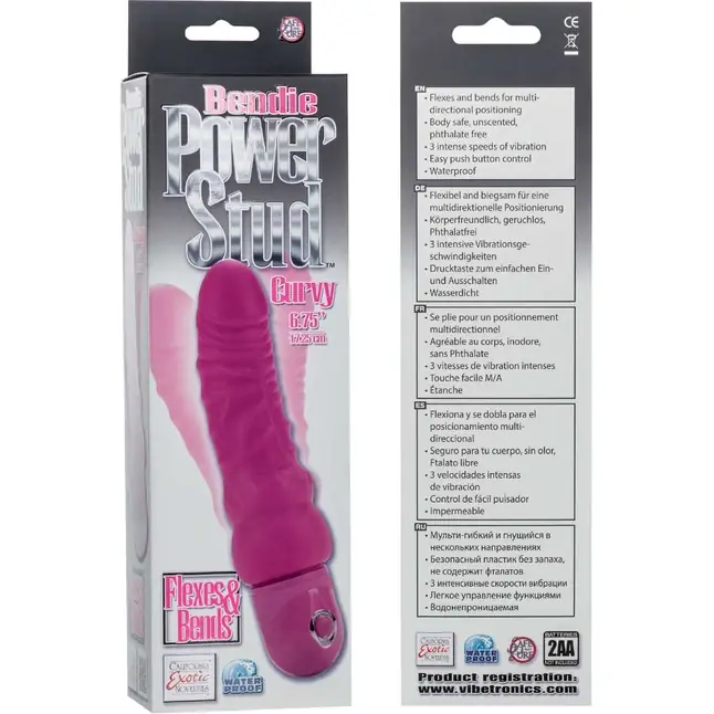 Гибкий рельефный вибратор Bendie Power Stud Curvy - Studs. Фотография 2.