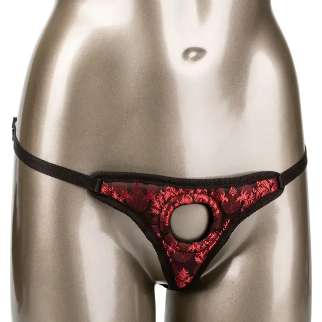 Атласные стринги для страпона Scandal Thong Harness - Scandal