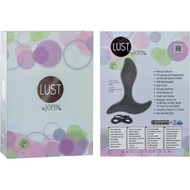 Серый массажер простаты Lust by JOPEN L11 - Lust. Фотография 2.