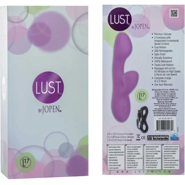 Фиолетовый вибратор Lust by JOPEN L17 - Lust. Фотография 2.