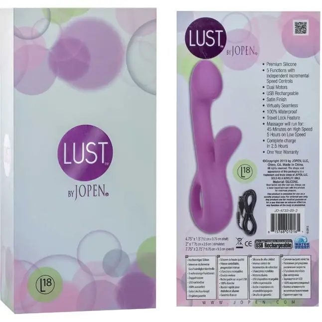 Фиолетовый вибратор Lust by JOPEN L18 - Lust. Фотография 2.