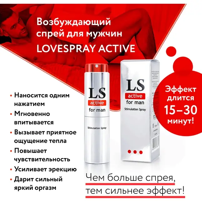 Спрей-стимулятор для мужчин Lovespray Active Man - 18 мл - Серия LoveSpray. Фотография 4.