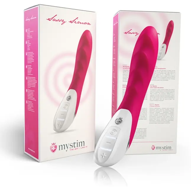 Ярко-розовый вибратор Mystim Sassy Simon - 27 см. Фотография 4.