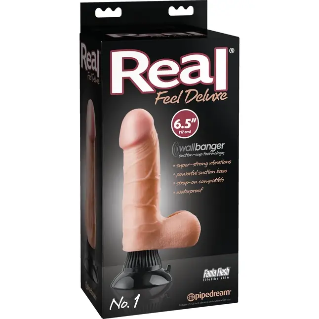 Вибратор телесного цвета с мошонкой Real Feel Deluxe №1 - 22 см - Real Feel Deluxe. Фотография 7.