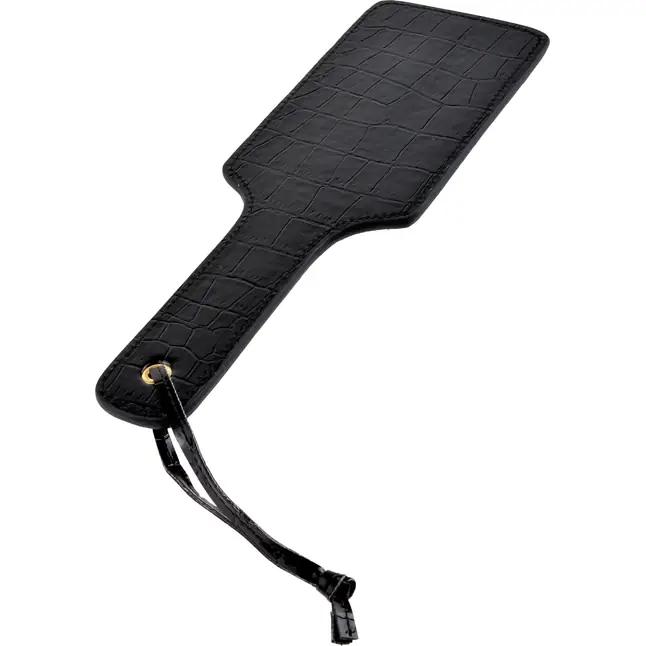 Чёрная с золотом шлепалка Gold Pleasure Paddle - Fetish Fantasy Gold