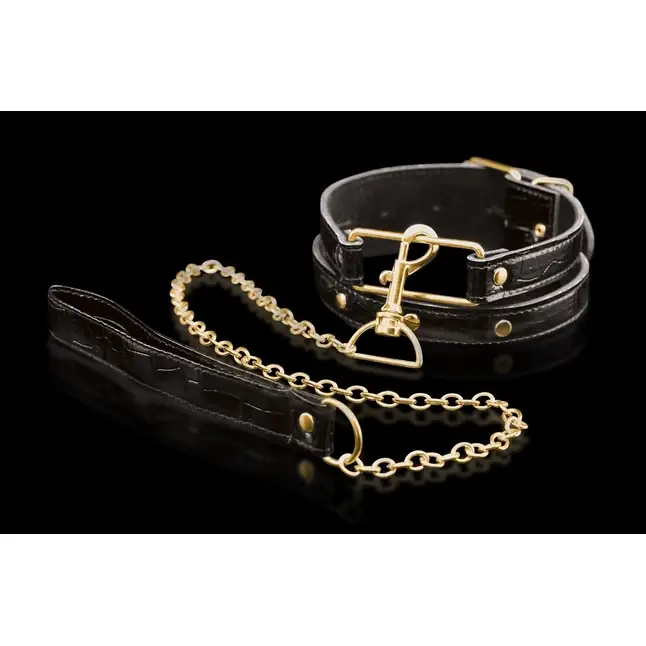 Ошейник с поводком Collar Leash - Fetish Fantasy Gold