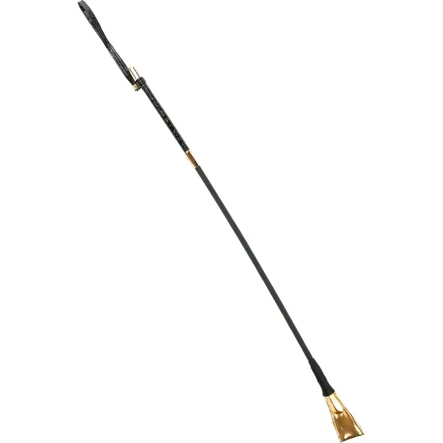 Чёрный с золотом стек Riding Crop - 67 см - Fetish Fantasy Gold. Фотография 2.