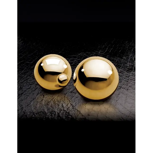 Вагинальные шарики Ben-Wa Balls золотистого цвета - Fetish Fantasy Gold. Фотография 2.