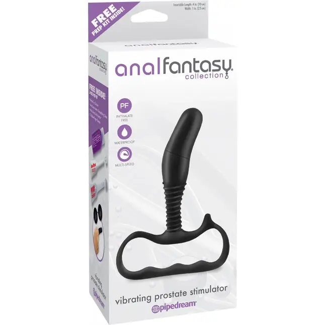 Стимулятор простаты Vibrating Prostate Stimulator с вибрацией - 14,5 см - Anal Fantasy Collection. Фотография 3.