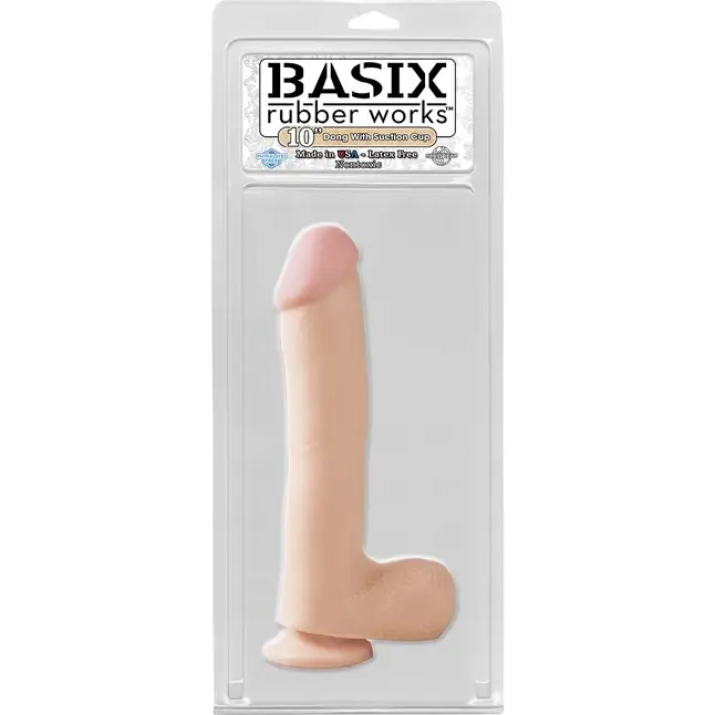 Большой телесный фаллос на присоске Basix Rubber Works - 26 см - Basix Rubber Works. Фотография 2.