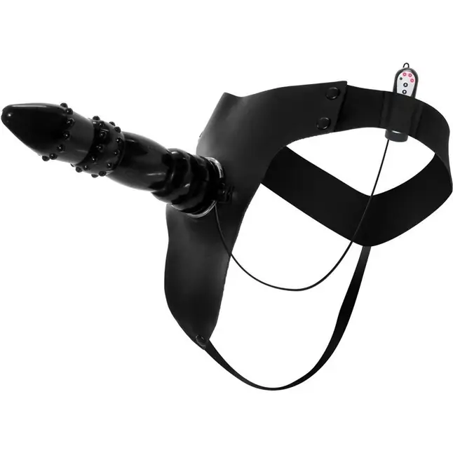 Страпон с вибрацией Black Magic Vibrating Strap-On - 19 см - Fetish Fantasy Series. Фотография 6.