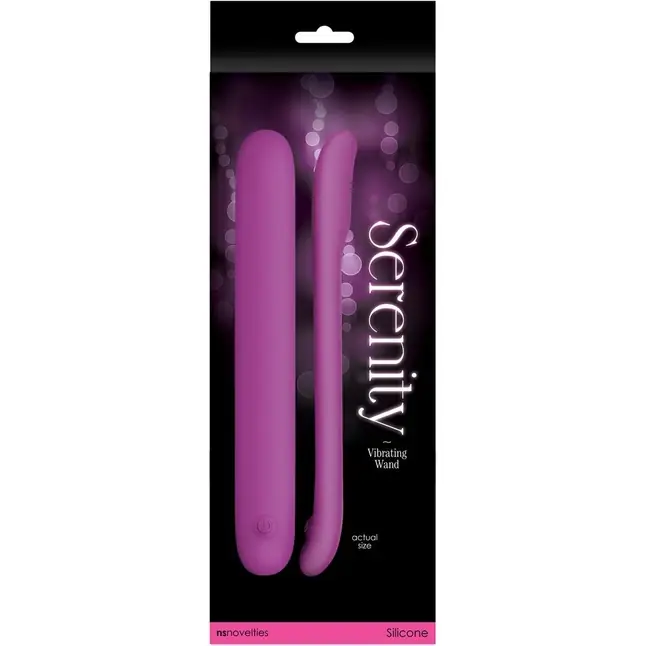 Плоский фиолетовый гнущийся вибромассажер Serenity - 20,3 см - Silicone Vibe Massagers. Фотография 3.