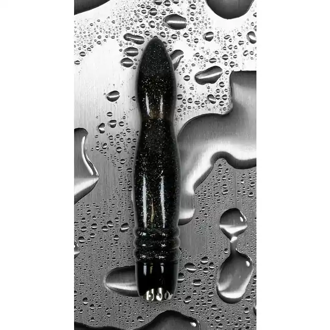 Чёрный вибромассажер Starlight Gems Vela Vibrating Massager - 20,3 см - Starlight Gems