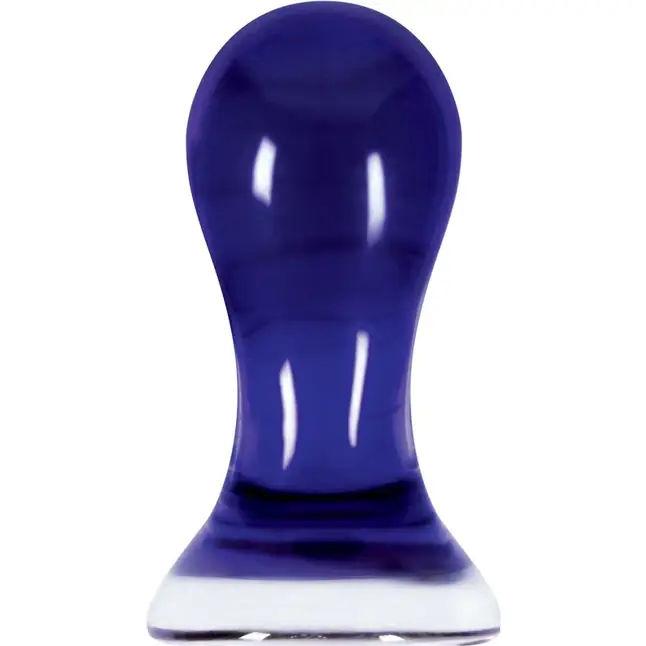 Cиний стеклянный анальный стимулятор Crystal Pops Large - 10,1 см - Crystal