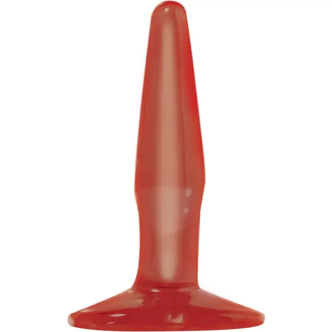 Маленькая красная анальная пробка Basix Rubber Works Mini Butt Plug - 10,8 см - Basix Rubber Works