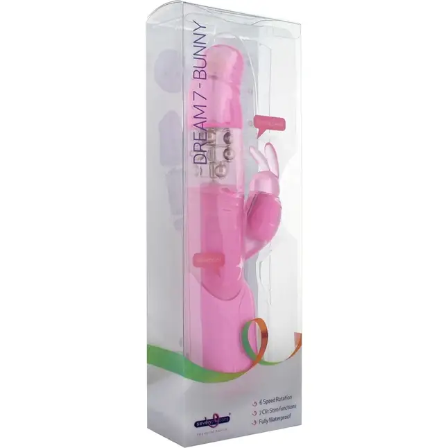 Розовый вибратор PREMIUM RANGE DREAM7 BUNNY - 25 см - Premium Range. Фотография 2.