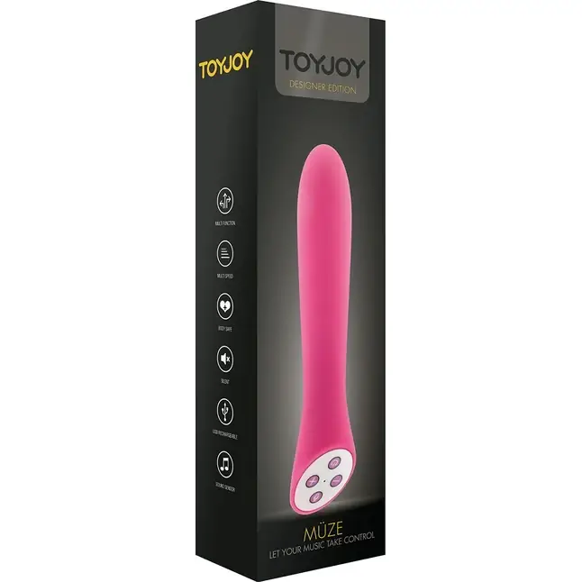 Розовый вибратор Muze Sound Sensitive Pink - 23 см - Designer Edition. Фотография 2.