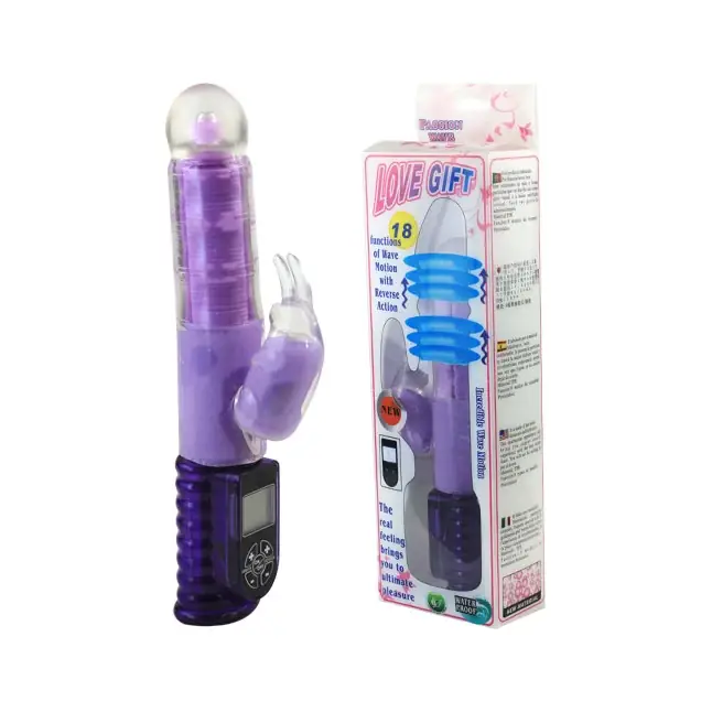 Фиолетовый вибратор хай-тек Love Gift - 24,5 см