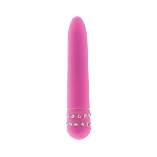Розовый мультискоростной вибратор DIAMOND PINK SUPERBE VIBE - 15 см - Just For You