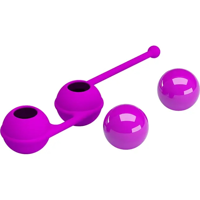 Лиловые вагинальные шарики Kegel Tighten Up III - Pretty Love. Фотография 4.
