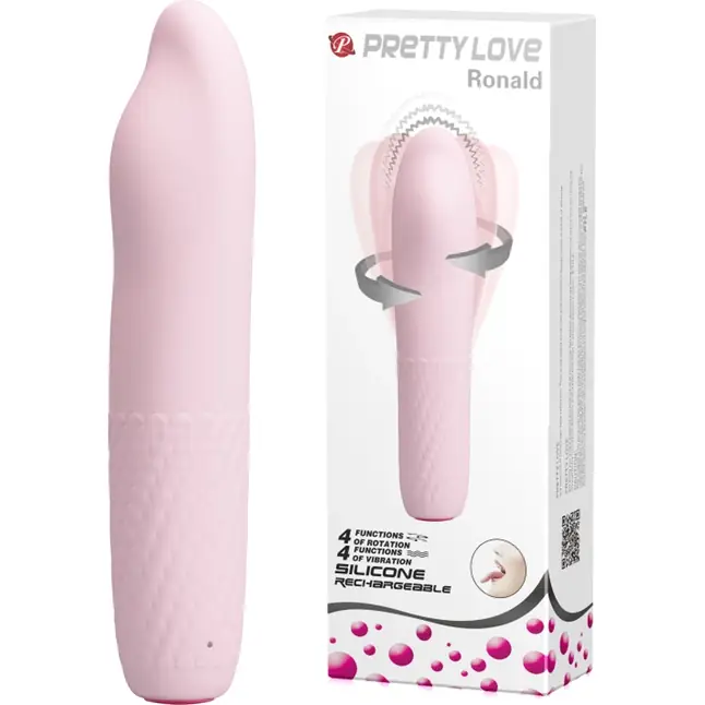 Нежно-розовый вибратор-ротатор Burke - 16 см - Pretty Love