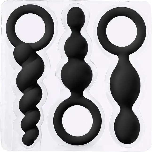 Набор чёрных анальных цепочек Satisfyer Booty Call. Фотография 3.