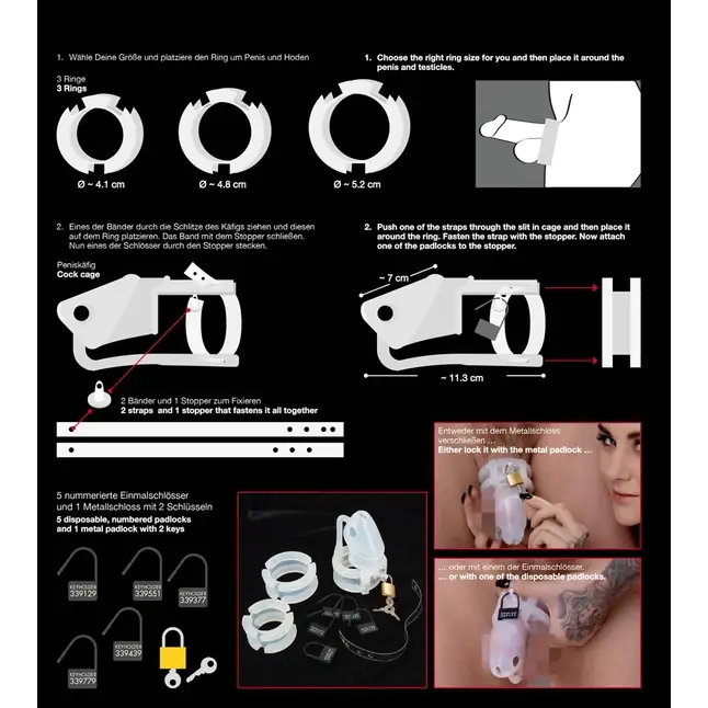 Набор для мужского пояса верности Cock Cage Set - You2Toys. Фотография 7.