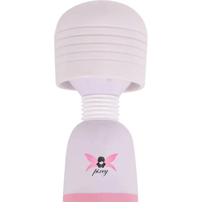 Бело-розовый, работающий от USB вибромассажёр Pixey Wand Pink Edition - 32 см. Фотография 2.