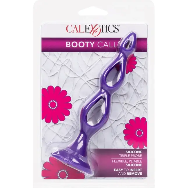 Фиолетовая анальная елочка Silicone Triple Probe - 14,5 см - Booty Call. Фотография 6.