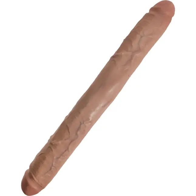 Кофейный двусторонний фаллоимитатор 16 Thick Double Dildo - 40,6 см - King Cock. Фотография 2.