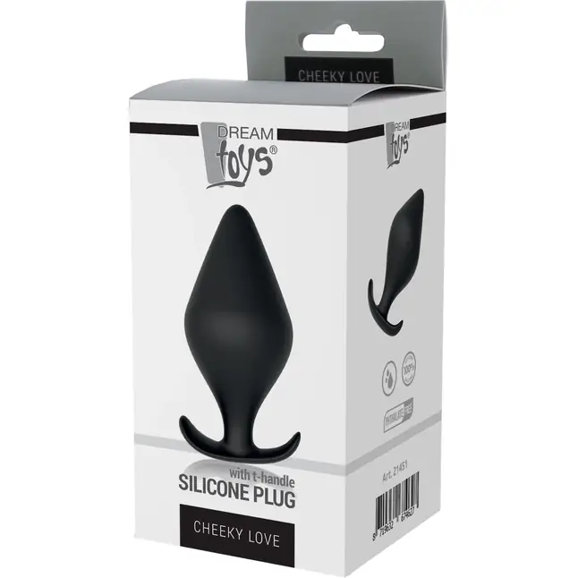 Черная анальная пробка PLUG WITH T-HANDLE - 12,5 см - Bootyful. Фотография 3.