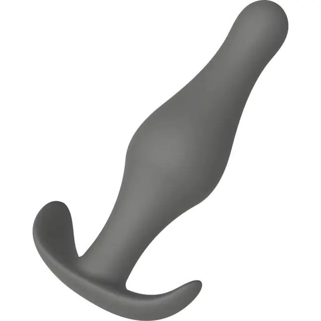Серый удлиненный анальный стимулятор PLUG WITH T-HANDLE - 12,7 см. - Bootyful. Фотография 2.