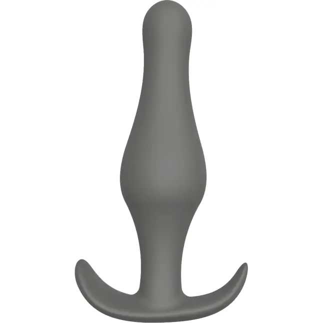 Серый удлиненный анальный стимулятор PLUG WITH T-HANDLE - 12,7 см. - Bootyful