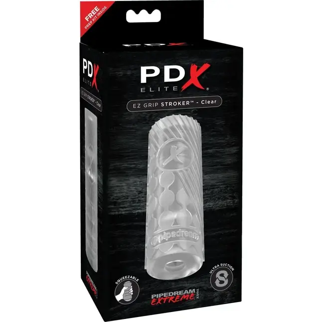 Прозрачный мастурбатор EZ Grip Stroker - PDX Elite. Фотография 2.